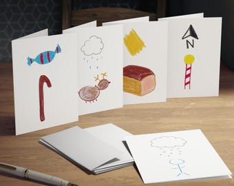 Christmas Crayon Compound Nouns Greeting Cards (5-Pack)