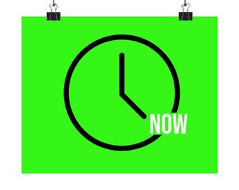 The Time is Now Word Puzzle Matte Horizontal Poster | Motivational Wall Art