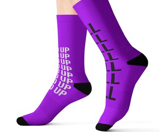 Fall Seven, Stand Up Eight Word Puzzle Motivational Socks