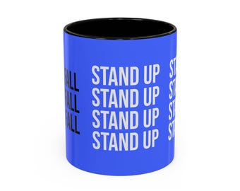 Fall Seven, Stand Up Eight Word Puzzle Mug | Motivational Coffee Cup