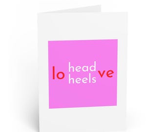English Word Puzzles Valentine's Day Card: Head Over Heels In Love