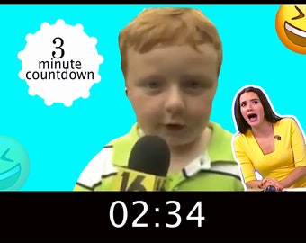 Video de cuenta regresiva de 3 minutos con errores de noticias divertidas