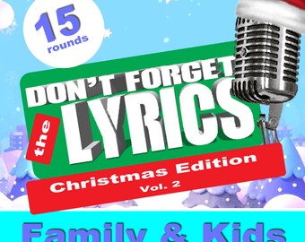 Juego de letras navideñas, concurso de canciones para niños y familias (descarga digital)