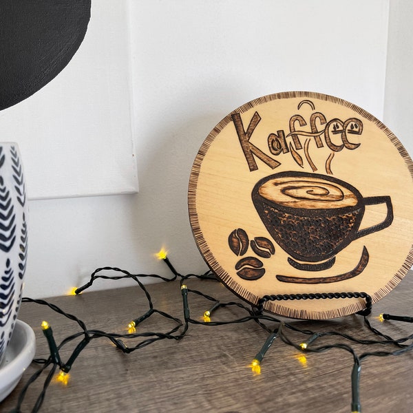 Kaffee | Pyrographie | Dekorative Holzkunst