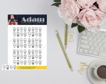 Bearded Hipster - Mini Icon Planner Stickers
