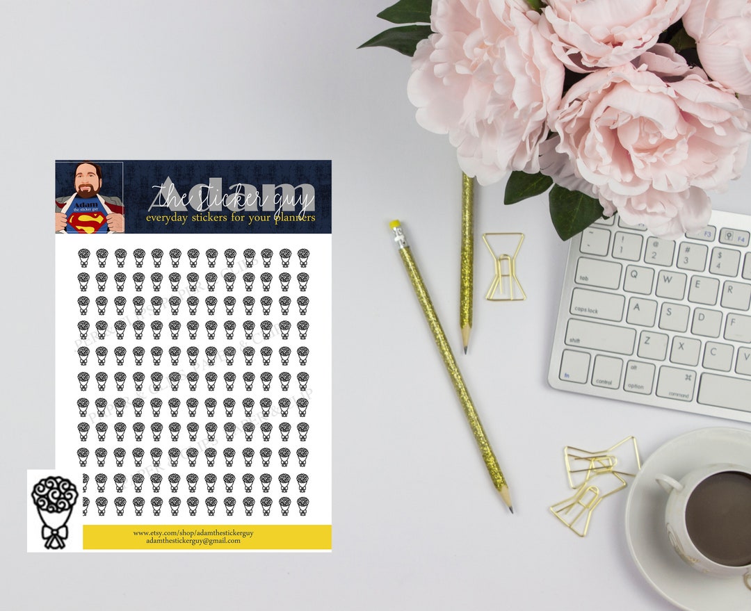 Rose Bouquet - Mini Icon Planner Stickers - Etsy