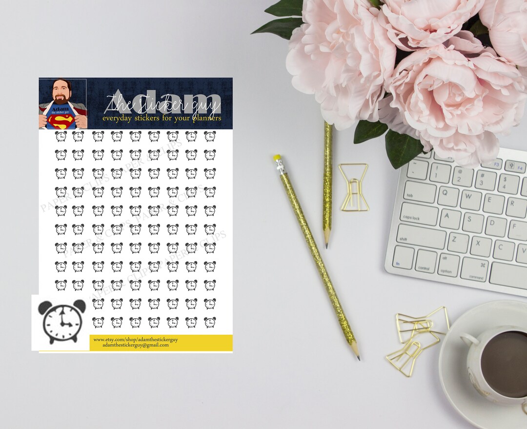 Alarm Clock - Mini Icon Planner Stickers - Etsy
