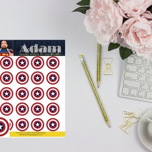 Vintage Captain America - Adesivi Super Hero Planner