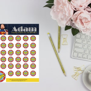 vintage Wonder Woman - Autocollants Super Hero Planner