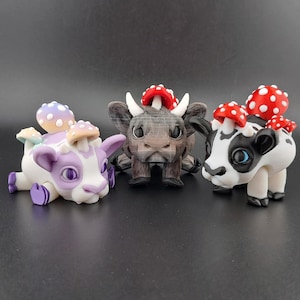 Mooshroom, Mushroom Cow Puff, Cow Puffling, Puff Ball, 3d Printed, Gifts, Collectibles, Cute, Mushroom, Cow