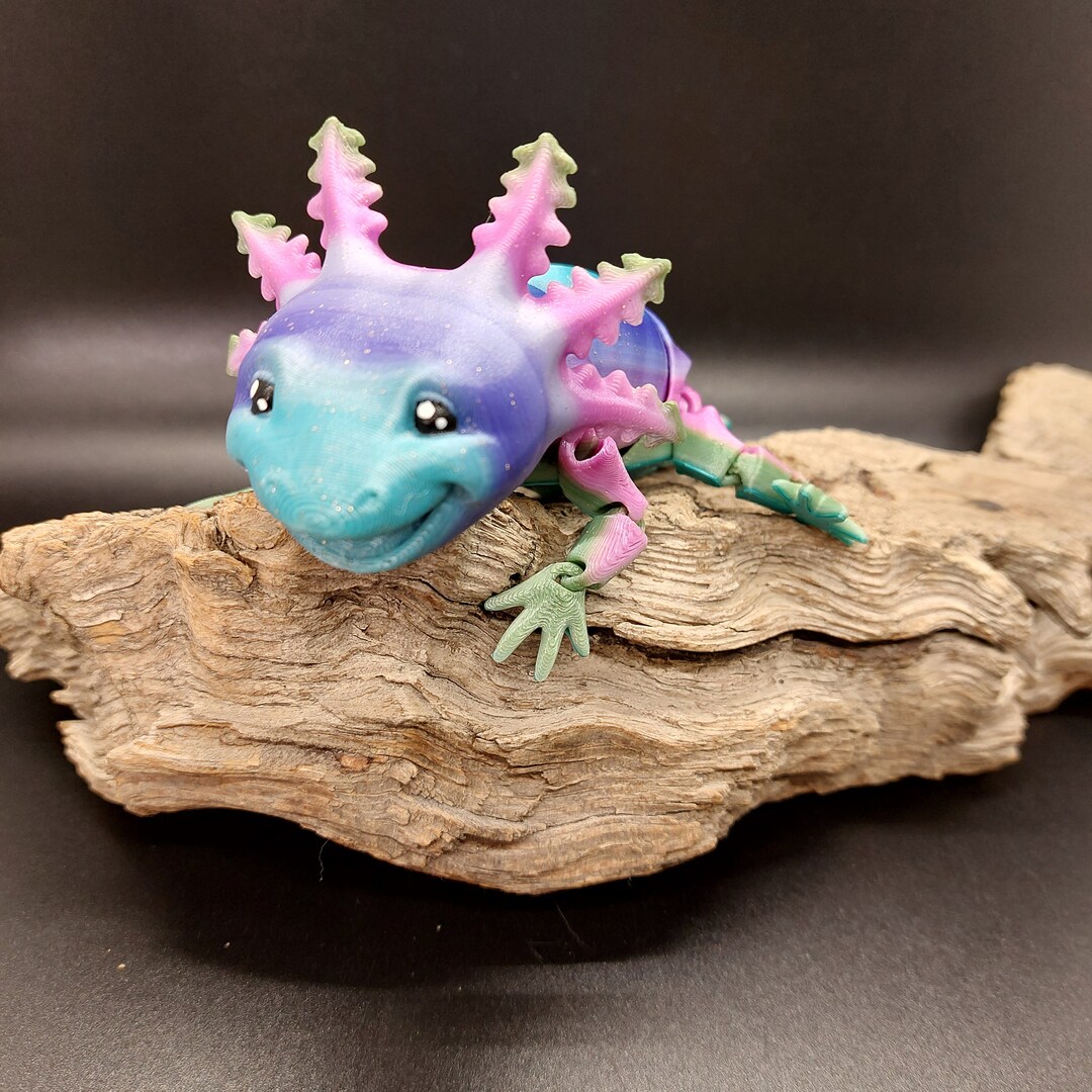 Smiling Axolotl 3D Printed Articulating Flexi Desktop Pet Etsy Canada