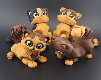 Cat, Kitty, 3d Printed, Gifts, Collectibles, Kitten, Fidget, Articulating Figurine