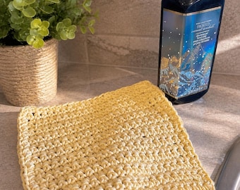 Hand crochet Cotton Dishcloth | 7x7 Reusable Washcloth | Eco Friendly Kitchen Cloth | Neutral Grey Dish Rag | Handmade Gift