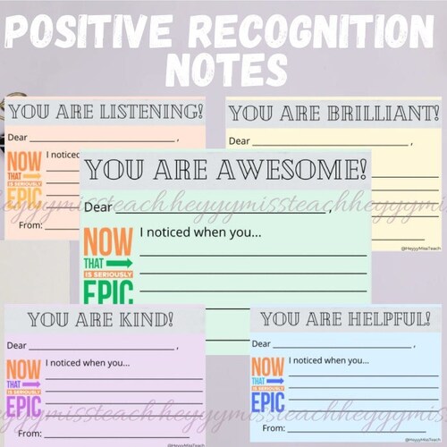 Positive Recognition Notes - Etsy
