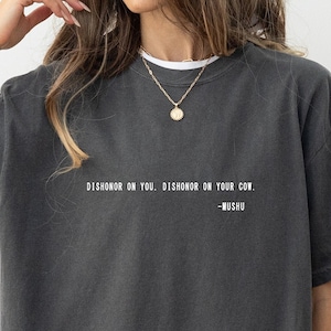 Embroidered Mushu T Shirt, Mushu T-Shirt, Embroidered T-shirt, Mushu Tee, Mushu, Dishonor On You