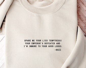 Buzz Lightyear Sweater, Disney Quote Sweater, Embroidered Disney Sweatshirt, Buzz Embroidery, Embroidered Sweatshirt, Toy Story Sweater