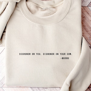 Mushu Sweater, Disney Quote Sweater, Embroidered Disney Sweatshirt, Mushu Embroidery, Embroidered Sweatshirt, Mulan Sweater