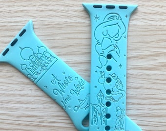 Jasmine Watchband, Engraved Watch Band, Princess Jasmine Watchband, Disney Watch Band, Engraved Apple Watchband, Apple Watch Band