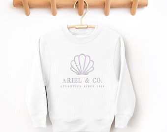 Youth Ariel Sweatshirt, Embroidered Princess Sweatshirt, Princess Sweatshirt, Embroidered Sweatshirt, Ariel & Co, Little Mermaid Sweatshirt