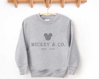 Youth Mickey Monotone Sweatshirt, Embroidered Mickey Sweatshirt, Mickey Sweatshirt, Mickey & Co, Youth Mickey Sweatshirt