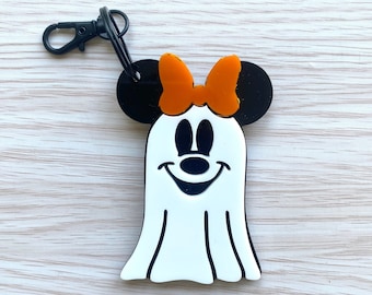 Minnie Ghost Keychain, Minnie Keychain, Acrylic Minnie Keychain, Disney Keychain, Disney Acrylic Keychain