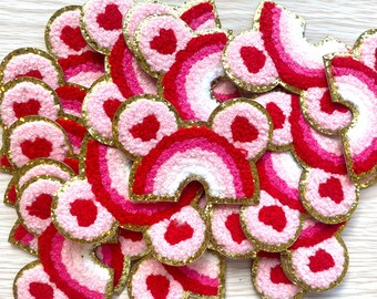 Mickey Rainbow Patch, Chenille Disney Patch, Mickey Patch, Self-Adhesive Patch, Mickey Valentine Patch, Chenille Patch