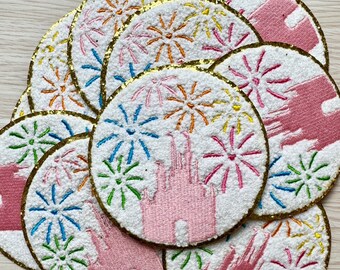 Castle Patch, Fireworks Patch, Castle Patch, Iron on Patch, Chenille Patch