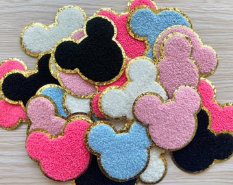 Mickey Patch, Chenille Disney Patch, Mickey Head Patch, Iron on Patch, Chenille Patch