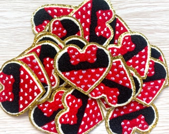 Minnie Heart Patch, Chenille Disney Patch, Minnie Patch, Iron on Patch, Chenille Patch