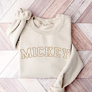 Minimal Mickey Sweatshirt, Embroidered Mickey Sweatshirt, Embroidered Sweatshirt, Embroidered Sweater, Mickey University Sweatshirt
