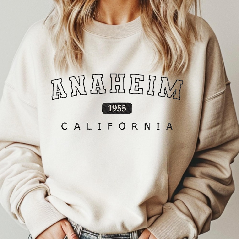 Anaheim Sweatshirt, Embroidered Anaheim Sweater, Embroidered Sweater, Disney Anaheim Sweater, Anaheim California Sweater, Disneyland Sweater Teesummer