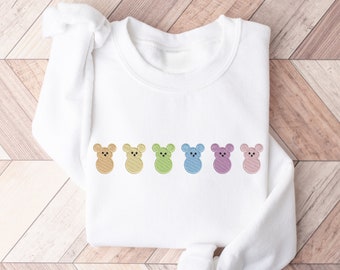 Easter Disney Sweatshirt, Embroidered Peeps Sweatshirt, Disney Peeps Embroidered Sweatshirt, Embroidered Sweatshirt