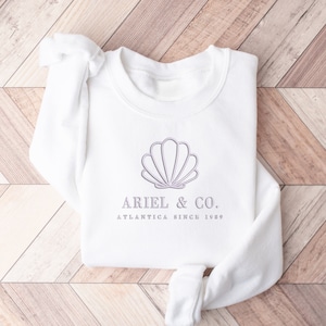 Ariel Sweatshirt, Embroidered Princess Sweatshirt, Princess Sweatshirt, Embroidered Sweatshirt, Little Mermaid Sweater, Ariel & Co