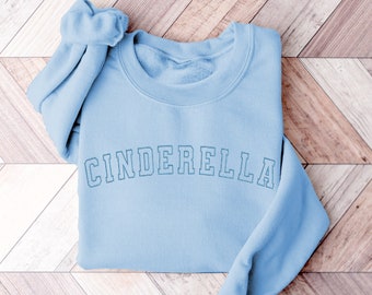 Cinderella Sweatshirt, Embroidered Princess Sweatshirt, Princess Sweatshirt, Embroidered Sweatshirt, Cinderella Sweater, Cinderella