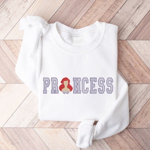 Ariel Sweatshirt, Embroidered Princess Sweatshirt, Princess Sweatshirt, Embroidered Sweatshirt, Little Mermaid Sweatshirt, Ariel