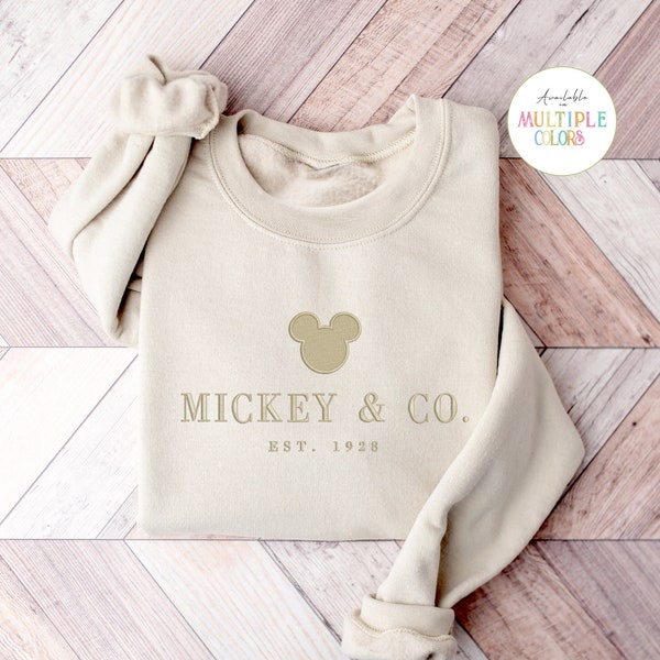 Monotone Mickey and Co Sweatshirt, Embroidered Mickey and Co Sweatshirt, Embroidered Sweatshirt, Embroidered Sweatshirt, Mickey and Co