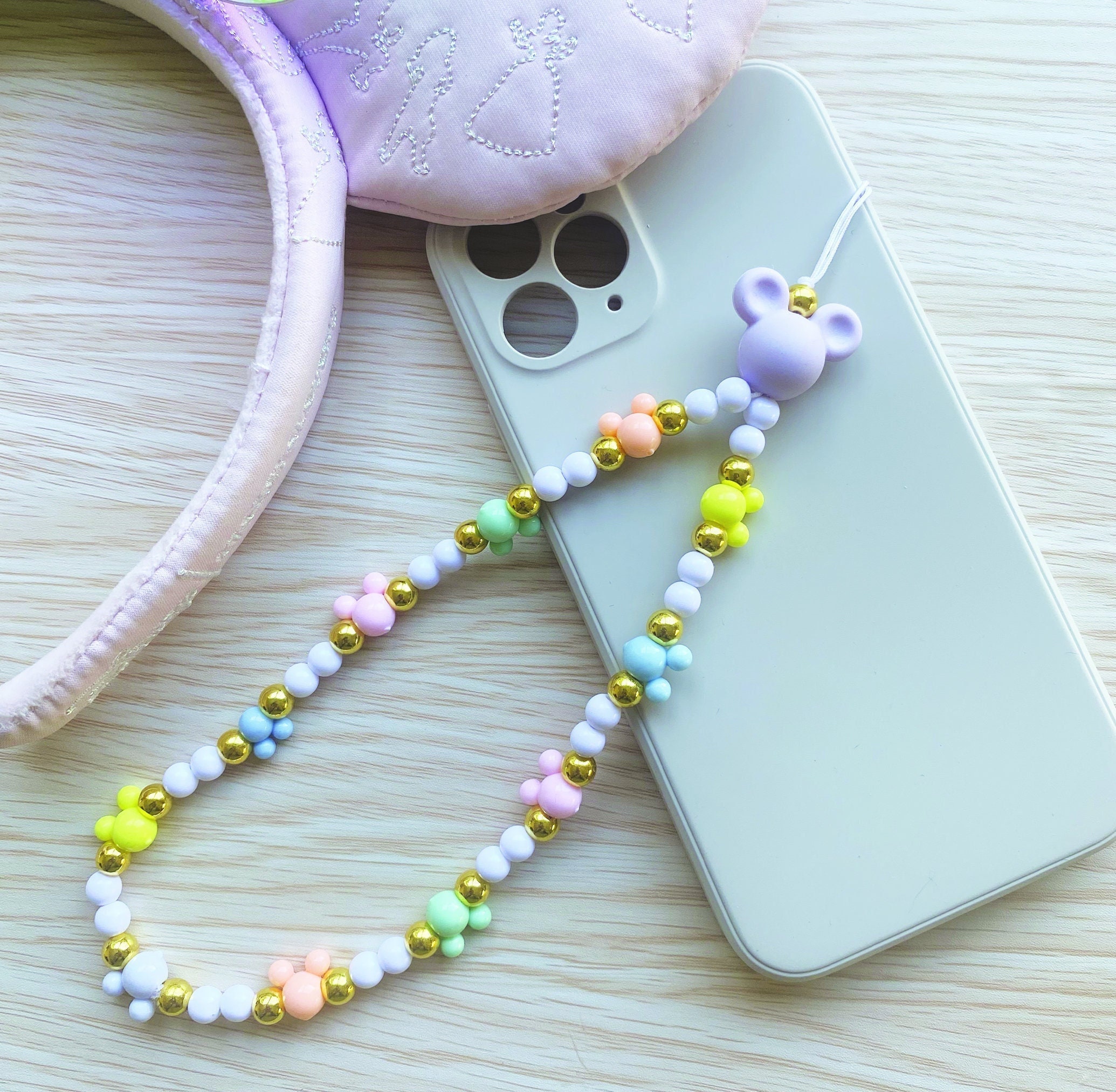 Pastel Phone Charm Cute Beaded Custom Cellphone Strap Personalized Phone  Chain Lanyard 