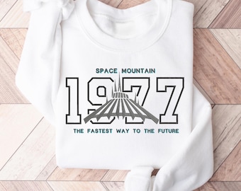 Space Mountain Sweatshirt, Embroidered Ride Sweatshirt, Space Mountain Sweater, Disney Ride Sweatshirt, Space Mountain