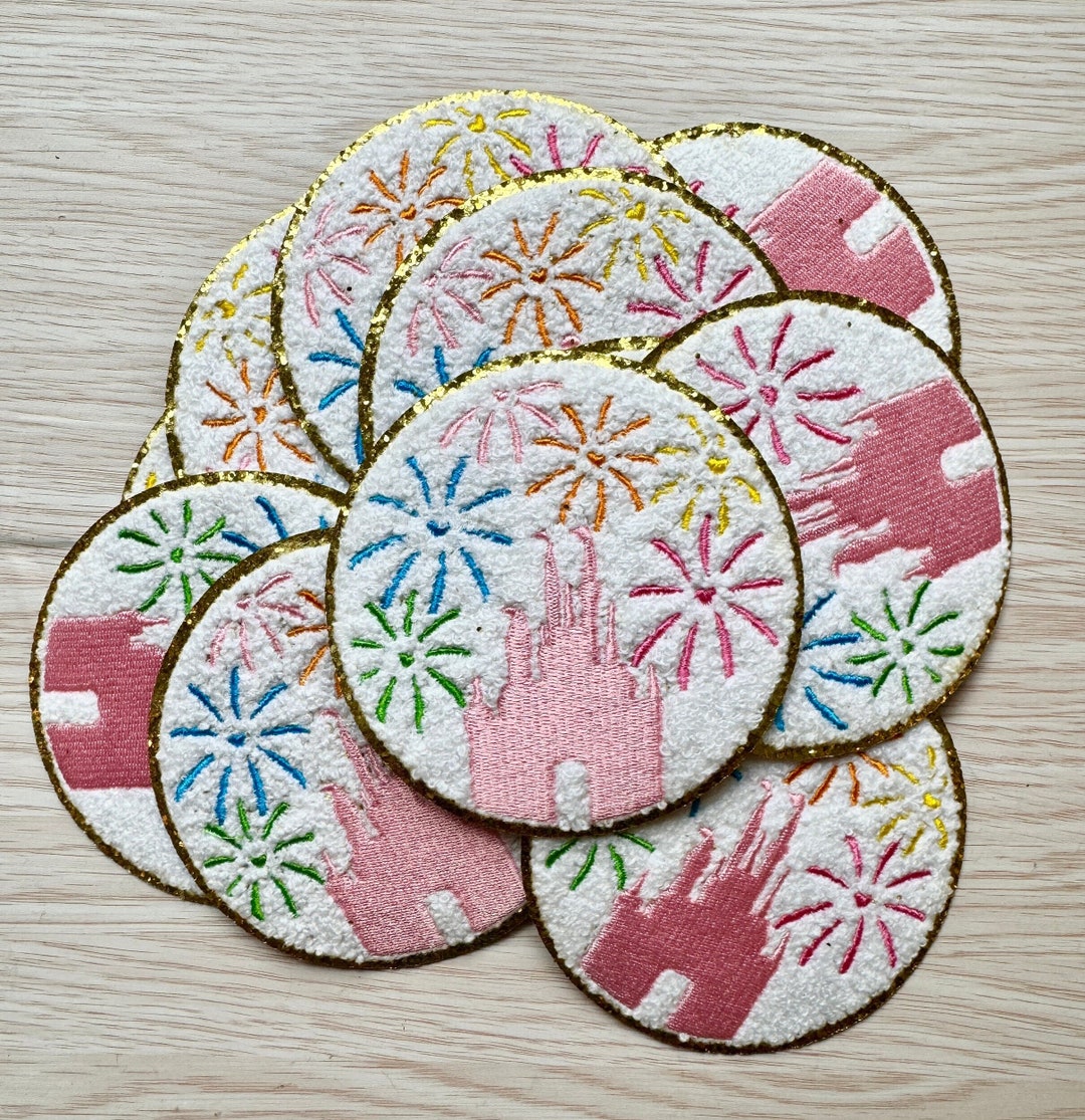 Castle Patch, Fireworks Patch, Castle Patch, Iron on Patch, Chenille ...