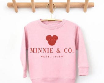 Youth Minnie and Co Valentine Sweater, Youth Minnie Valentine Crewneck