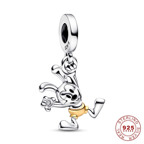 Charm Anhänger, Disney Oswald der lustige Hase,  Oswald the Lucky Rabbit, Silber 925, 100 Jahre Disney