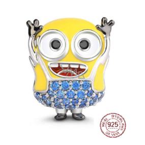 Charm Bead 925 sterling silver Minion Bob cartoon