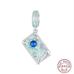 Charm Anhänger Silber 925  Tarot Karte Stern, Schmuck Geschenk, Charm für Armband, Kettenanhänger