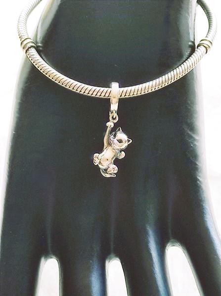 TIZU Katzen-Charm Aus 925er Sterlingsilber – Anhänger Für Armband Oder Halskette, Geschenk Für Katzenliebhaber