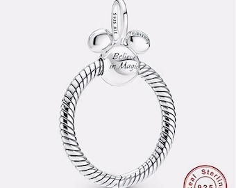 Charm pendant silver 925, Disney Mickey Mouse O pendant