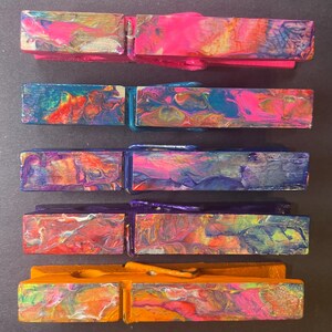 Hand painted Spirit clips(set of 5)cheer spirit clips,spirit pins,sports,volleyball,team spirit, positive affirmations,clothespins, marble