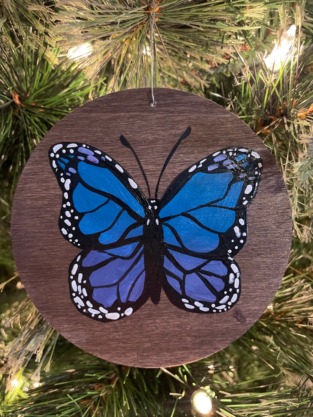 Christmas Ornament, Butterfly, Christmas, Handmade, Wood Ornament