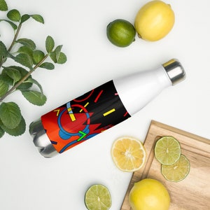 Day Into Night Abstract Stainless Steel Water Bottle