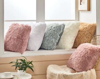 Soft Fur Cushion Cover Sofa Home Decor Throw Pillow Covers Living Room Decorative Plush Pillowcases 45x45cm Shaggy Fluffy Covers