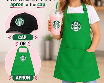Starbucks Halloween costume.Kids Dress Up | Halloween costume | Kids - Dress Up Set - Starbucks pretend play Outfit